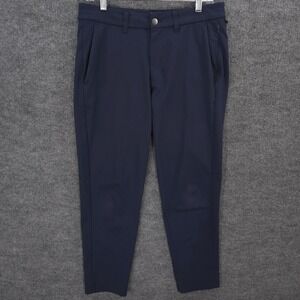 Lululemon Commission Pants Mens 31X28 Navy Blue Chinos Slim Fit ABC Warpstreme